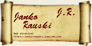 Janko Rauški vizit kartica